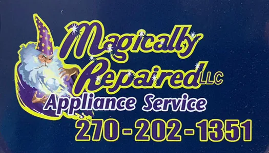 Magically Repaired business card with the company wizard